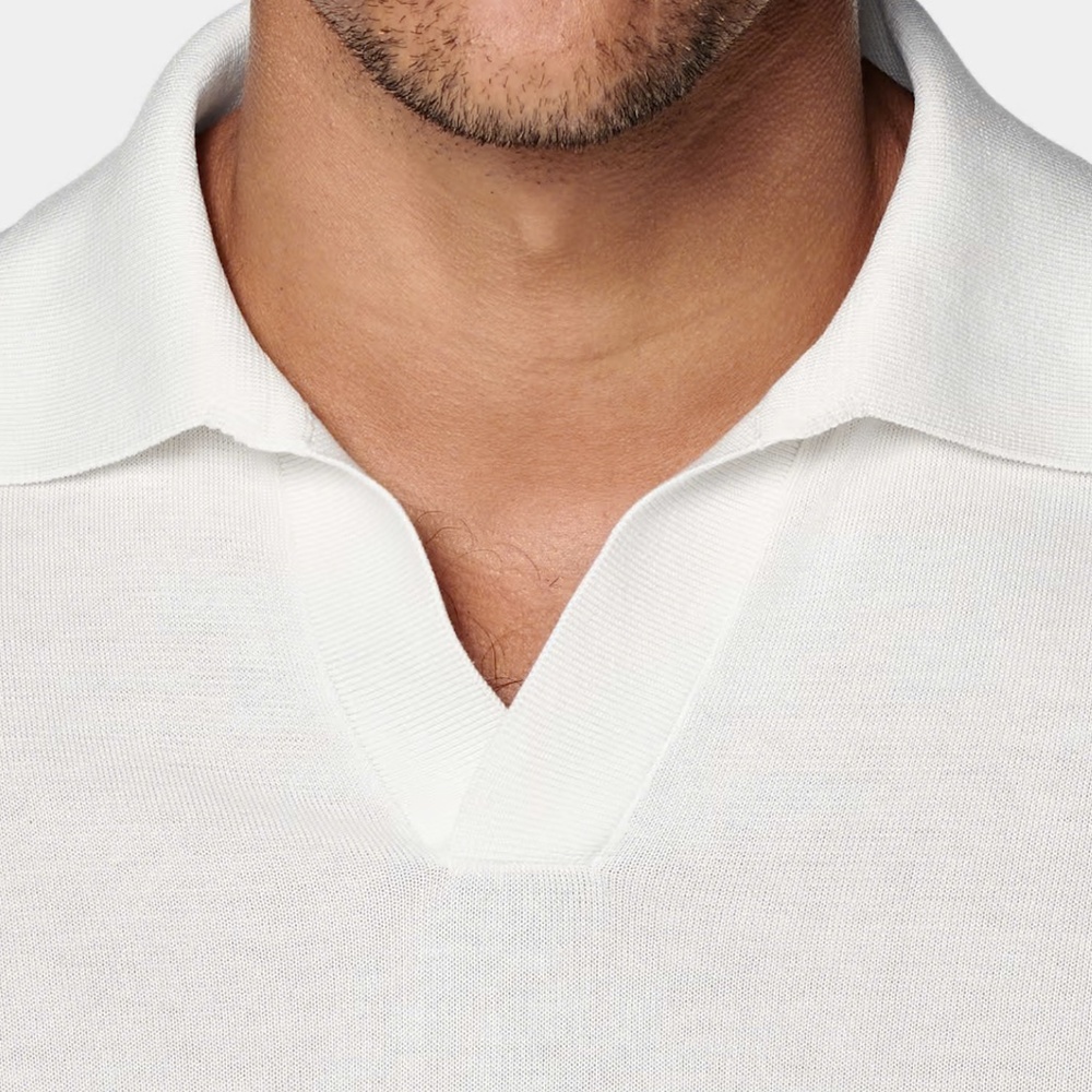 Suitsupply Off-White Buttonless Polo S: S - Picture 4 of 11